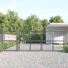  vidaXL antracitszürke horganyzott acél hálós kertkapu 400 x 175 cm