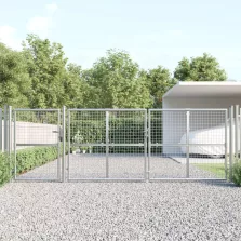  vidaXL ezüst horganyzott acél hálós kertkapu 400 x 175 cm