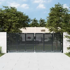 vidaXL antracitszürke acél kertkapu 300 x 150 cm