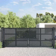 vidaXL antracit színű acél kerti kapu 400 x 125 cm