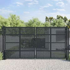 vidaXL antracit színű acél kerti kapu 400 x 175 cm