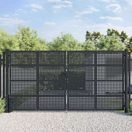 vidaXL antracit színű acél kerti kapu 400 x 175 cm