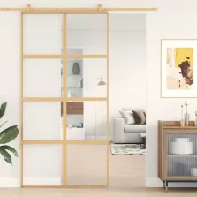   vidaXL aranyszínű átlátszó ESG üveg és alumínium tolóajtó 102,5x205 cm