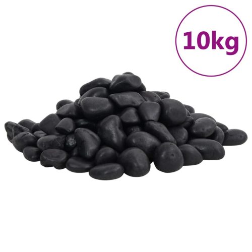 vidaXL 10 kg fekete csiszolt kavics 2-5 cm