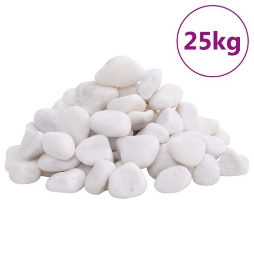 vidaXL fehér csiszolt kavics 2-5 cm 25 kg