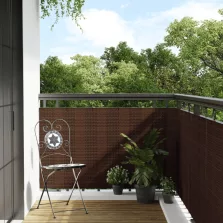   vidaXL barna és fekete polyrattan erkélyparaván 1000x80 cm