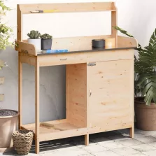   vidaXL tömör fenyőfa ültetőasztal szekrénnyel 110,5x45x124,5 cm