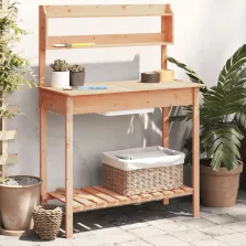   vidaXL barna tömör fenyőfa ültetőasztal mosogatóval 147,5x44x139,5 cm