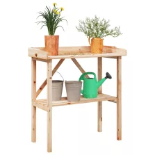   vidaXL tömör fenyőfa növénytartó asztal polccal 78x38x82,5 cm