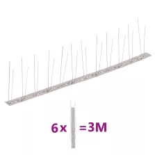  vidaXL 6 db 3 m-es 2-soros rozsdamentes acél madár- és galambtüske