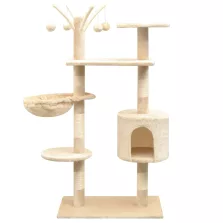 vidaXL bézs macskabútor szizál kaparófákkal 125 cm