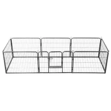   vidaXL fekete színű acél kutyakennel 8 panelből 60 x 80 cm