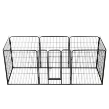   vidaXL fekete színű acél kutyakennel 8 panelből 80 x 100 cm