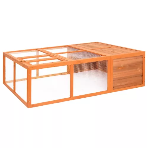 vidaXL tömör fenyőfa kerti állatketrec 150 x 100 x 50 cm