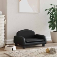 vidaXL fekete műbőr kutyaágy 50 x 40 x 30 cm