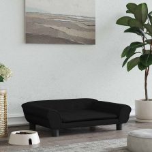 vidaXL fekete bársony kutyaágy 70 x 48 x 22 cm