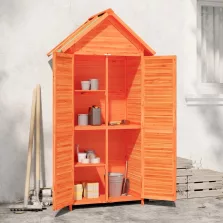   vidaXL barna tömör fenyőfa kerti szerszámtároló 89 x 52,5 x 175 cm