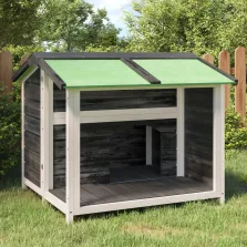 vidaXL szürke tömör fenyőfa kutyakennel 96x87x80,5 cm