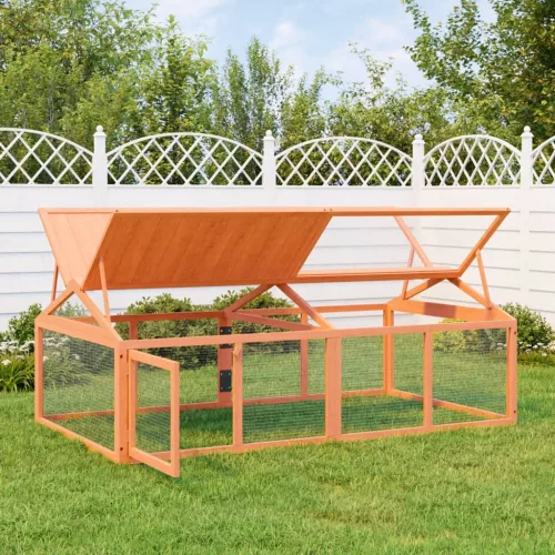 vidaXL barna tömör fenyőfa futtatóketrec 200 x 112,5 x 74 cm