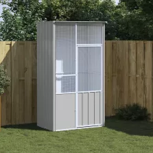 vidaXL szürke horganyzott acél madárketrec 115x78x200 cm