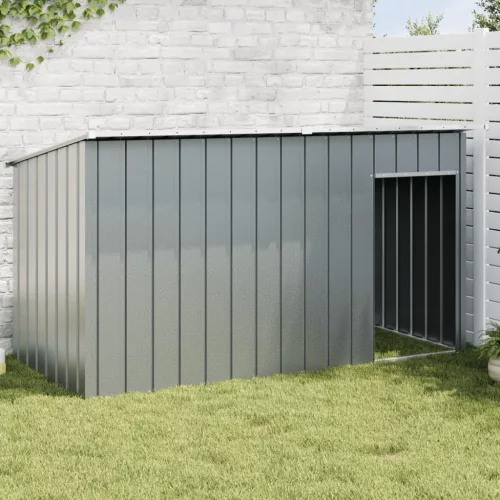 vidaXL antracitszürke horganyzott acél kutyakennel 196x91x110 cm