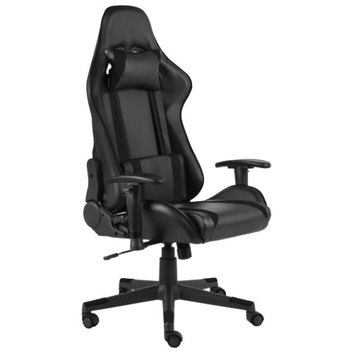 vidaXL fekete PVC forgó gamer szék