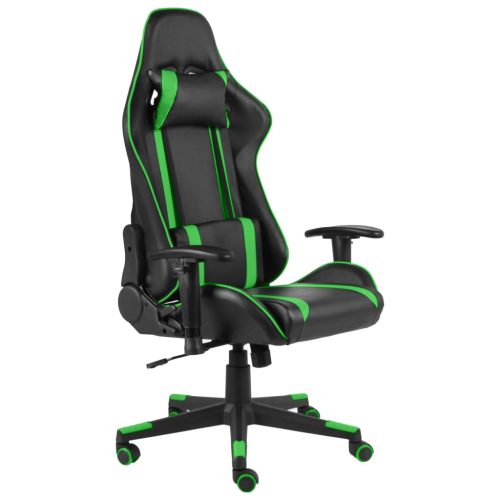 vidaXL zöld PVC forgó gamer szék