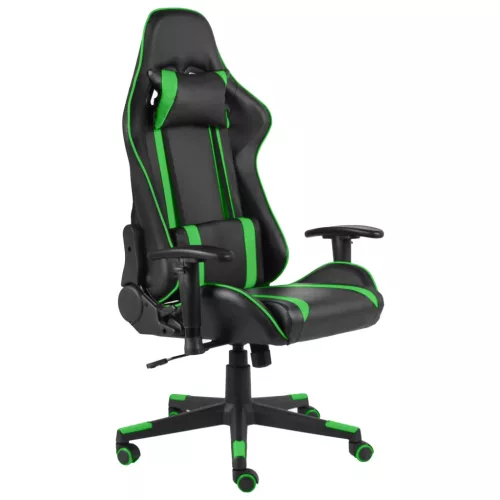 vidaXL zöld PVC forgó gamer szék