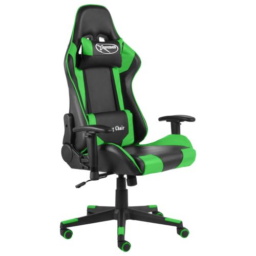 vidaXL zöld PVC forgó gamer szék