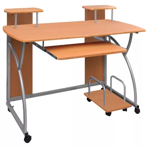 vidaXL barna szerelt fa számítógépasztal 110 x 52 x 88,5 cm