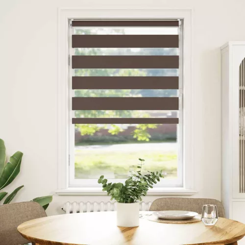 vidaXL Zebra roló 90,9 x 150 cm, szövetszélesség 86,7 cm, kávébarna
