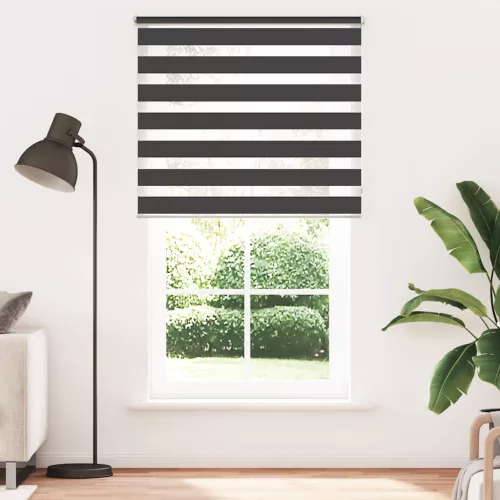 vidaXL fekete zebra roló 120,9 x 230 cm szövetszélesség 116,7 cm