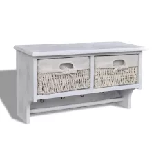 vidaXL fehér császárfa fali polc 60 x 23,5 x 33 cm