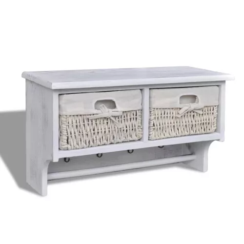 vidaXL fehér császárfa fali polc 60 x 23,5 x 33 cm
