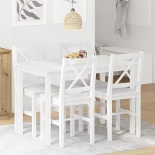 vidaXL 5 darabos fehér étkezőgarnitúra