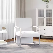 vidaXL fehér krómlábas műbőr karosszék