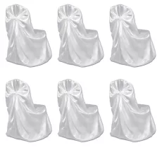 6 db Fehér Szék Borító Esküvőre Bankettre