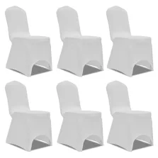 Szék Huzatok Nyujtható Fehér 6 db