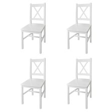 vidaXL 4 db fehér fenyőfa étkezőszék