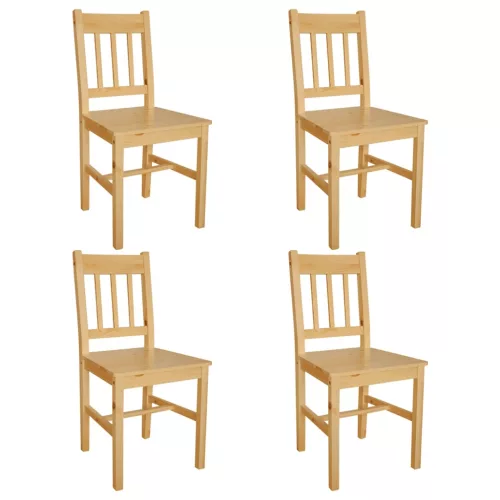 vidaXL 4 db fenyőfa étkezőszék