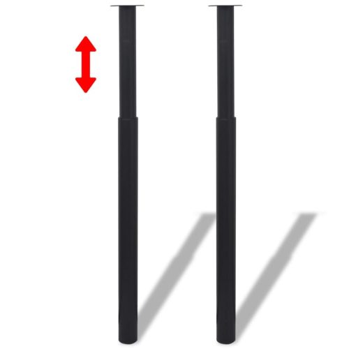 2 teleszkópos asztalláb 710 mm - 1100 mm Fekete