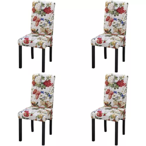 vidaXL 4 db többszínű szövet étkezőszék