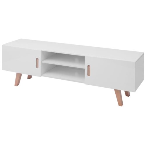 vidaXL magasfényű fehér MDF TV-állvány 150 x 35 x 48,5 cm