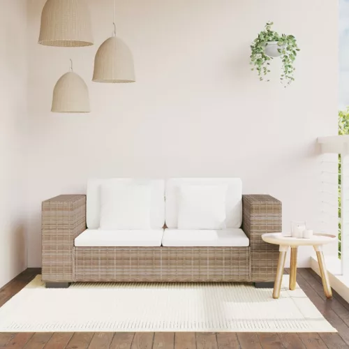 vidaXL 7 darabos kétszemélyes valódi rattan kanapé szett