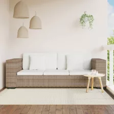   vidaXL 8 darabos háromszemélyes valódi rattan kanapé szett