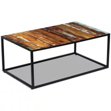   vidaXL tömör újrahasznosított fa dohányzóasztal 100 x 60 x 40 cm