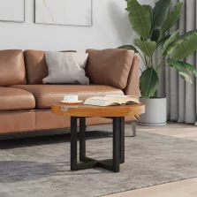 vidaXL 60 cm gyantázott tíkfa dohányzóasztal