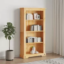   vidaXL 4 szintes Corona-stílusú mexikói fenyő könyvespolc 80x29x150 cm