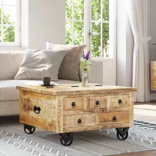 vidaXL nyers mangófa dohányzóasztal 70 x 70 x 40 cm