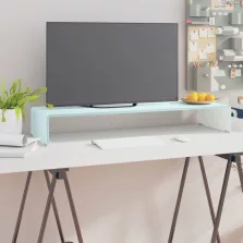   vidaXL zöld üveg TV állvány/monitor magasító 90 x 30 x 13 cm